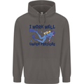 Scuba Diving Work Well Under Pressure Diver Mens 80% Cotton Hoodie Charcoal