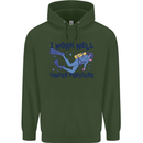 Scuba Diving Work Well Under Pressure Diver Mens 80% Cotton Hoodie Forest Green