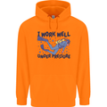 Scuba Diving Work Well Under Pressure Diver Mens 80% Cotton Hoodie Orange