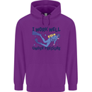 Scuba Diving Work Well Under Pressure Diver Mens 80% Cotton Hoodie Purple