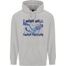 Scuba Diving Work Well Under Pressure Diver Mens 80% Cotton Hoodie Sports Grey