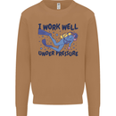 Scuba Diving Work Well Under Pressure Diver Mens Sweatshirt Jumper Caramel Latte