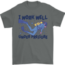Scuba Diving Work Well Under Pressure Diver Mens T-Shirt Cotton Gildan Charcoal