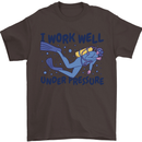Scuba Diving Work Well Under Pressure Diver Mens T-Shirt Cotton Gildan Dark Chocolate