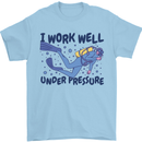 Scuba Diving Work Well Under Pressure Diver Mens T-Shirt Cotton Gildan Light Blue