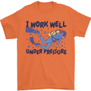 Scuba Diving Work Well Under Pressure Diver Mens T-Shirt Cotton Gildan Orange