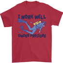 Scuba Diving Work Well Under Pressure Diver Mens T-Shirt Cotton Gildan Red