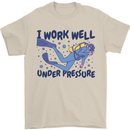 Scuba Diving Work Well Under Pressure Diver Mens T-Shirt Cotton Gildan Sand