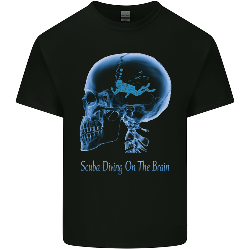 Scuba Diving on the Brain Diver Dive Kids T-Shirt Childrens Black
