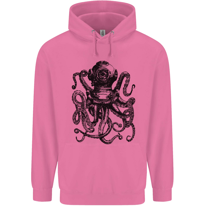 Scuba Octopus Diver Dive Diving Childrens Kids Hoodie Azalea