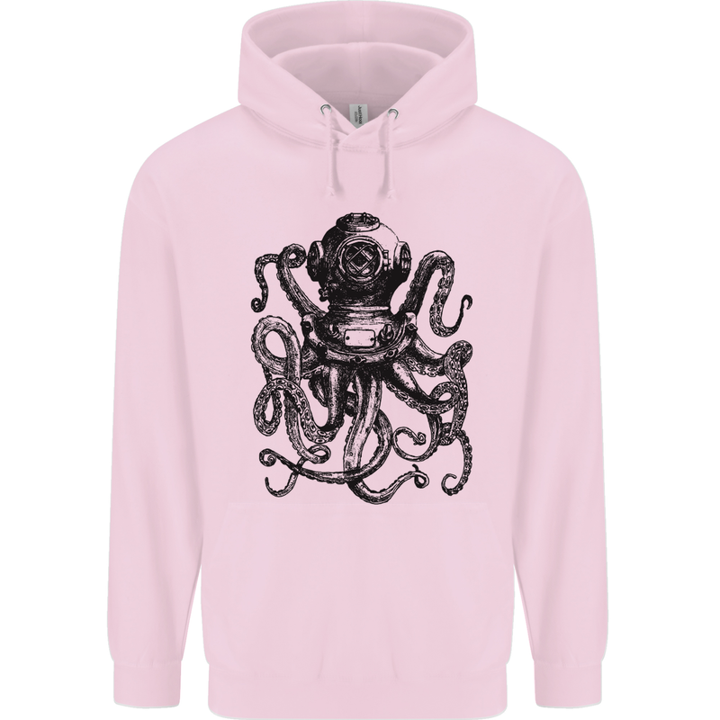 Scuba Octopus Diver Dive Diving Childrens Kids Hoodie Light Pink