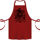 Scuba Octopus Diver Dive Diving Cotton Apron 100% Organic Maroon