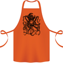 Scuba Octopus Diver Dive Diving Cotton Apron 100% Organic Orange