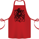 Scuba Octopus Diver Dive Diving Cotton Apron 100% Organic Red