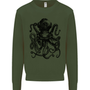Scuba Octopus Diver Dive Diving Kids Sweatshirt Jumper Forest Green