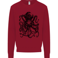 Scuba Octopus Diver Dive Diving Kids Sweatshirt Jumper Red