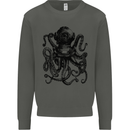 Scuba Octopus Diver Dive Diving Kids Sweatshirt Jumper Storm Grey