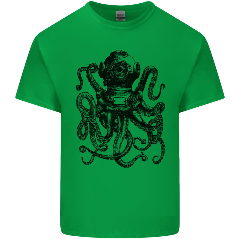 Scuba Octopus Diver Dive Diving Kids T-Shirt Childrens Irish Green
