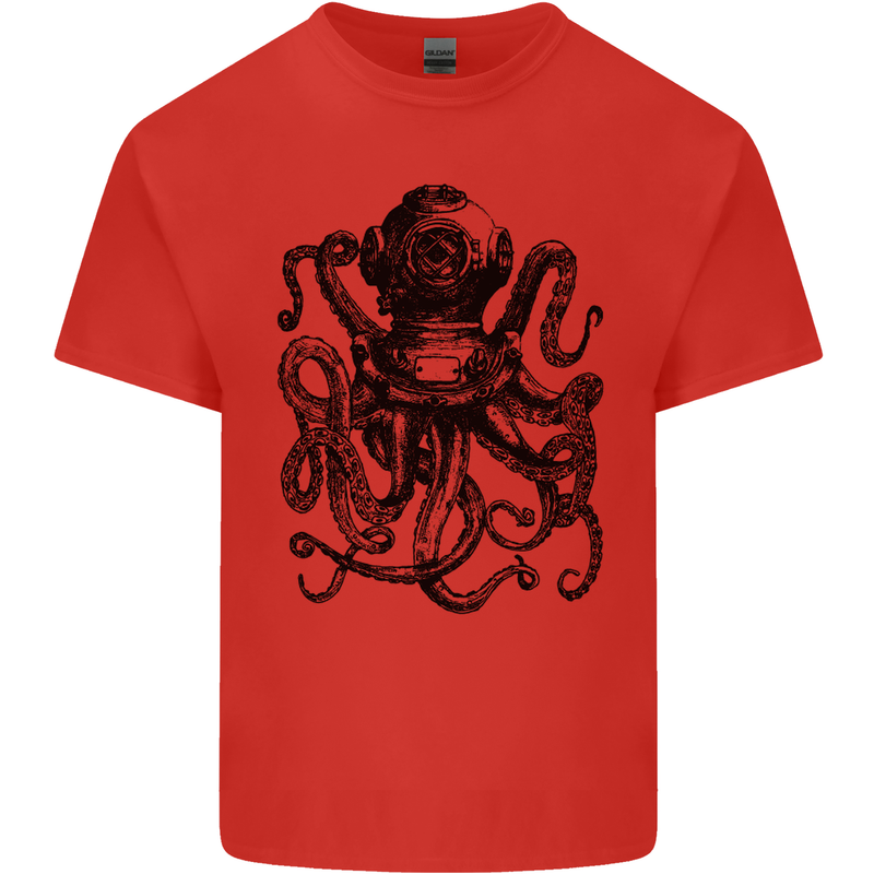 Scuba Octopus Diver Dive Diving Kids T-Shirt Childrens Red