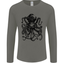 Scuba Octopus Diver Dive Diving Mens Long Sleeve T-Shirt Charcoal