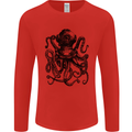 Scuba Octopus Diver Dive Diving Mens Long Sleeve T-Shirt Red