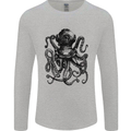 Scuba Octopus Diver Dive Diving Mens Long Sleeve T-Shirt Sports Grey