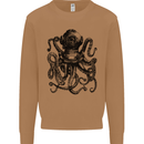 Scuba Octopus Diver Dive Diving Mens Sweatshirt Jumper Caramel Latte
