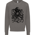 Scuba Octopus Diver Dive Diving Mens Sweatshirt Jumper Charcoal