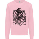 Scuba Octopus Diver Dive Diving Mens Sweatshirt Jumper Light Pink