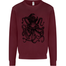 Scuba Octopus Diver Dive Diving Mens Sweatshirt Jumper Maroon
