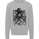 Scuba Octopus Diver Dive Diving Mens Sweatshirt Jumper Sports Grey