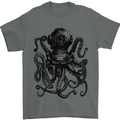 Scuba Octopus Diver Dive Diving Mens T-Shirt Cotton Gildan Charcoal