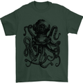Scuba Octopus Diver Dive Diving Mens T-Shirt Cotton Gildan Forest Green