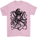 Scuba Octopus Diver Dive Diving Mens T-Shirt Cotton Gildan Light Pink