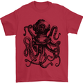 Scuba Octopus Diver Dive Diving Mens T-Shirt Cotton Gildan Red