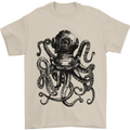 Scuba Octopus Diver Dive Diving Mens T-Shirt Cotton Gildan Sand