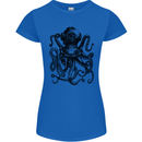 Scuba Octopus Diver Dive Diving Womens Petite Cut T-Shirt Royal Blue