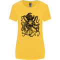 Scuba Octopus Diver Dive Diving Womens Wider Cut T-Shirt Yellow