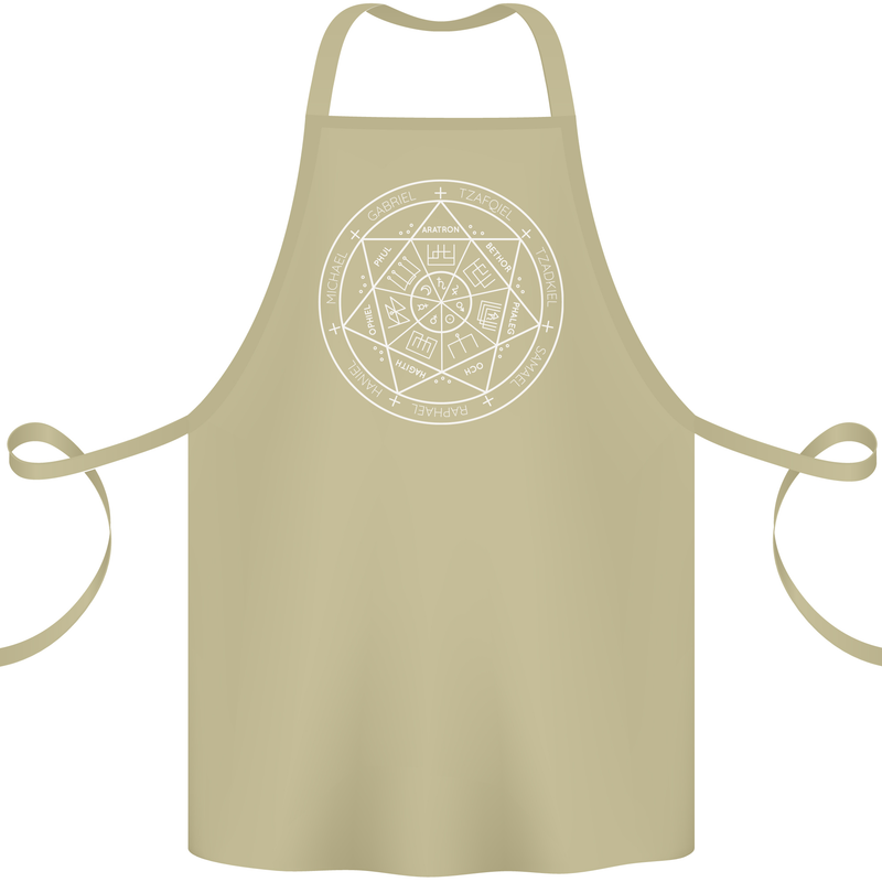 Seal of the Seven Archangels Cotton Apron 100% Organic Khaki