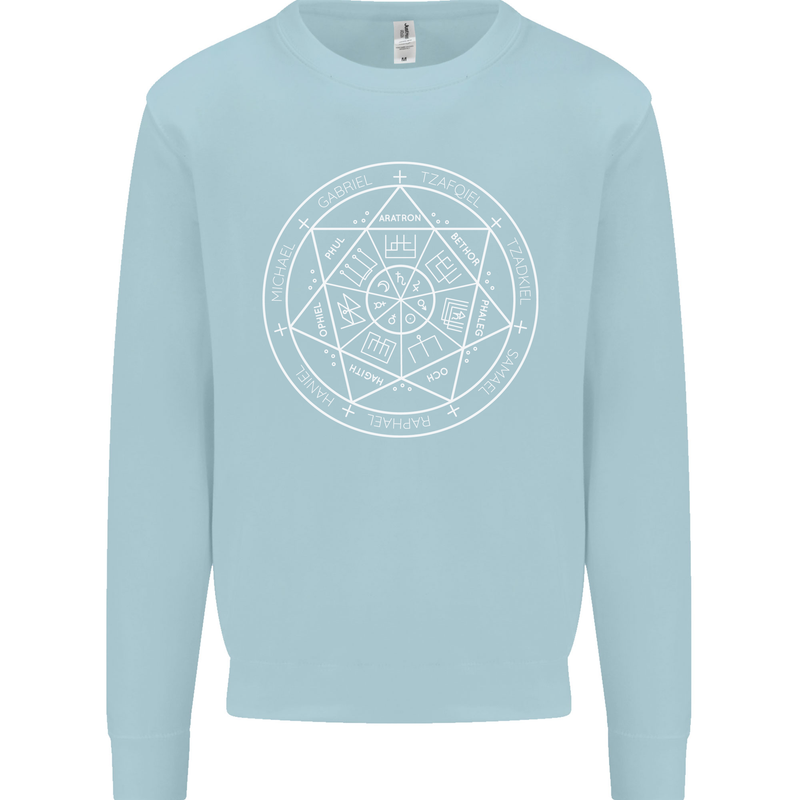 Seal of the Seven Archangels Kids Sweatshirt Jumper Light Blue