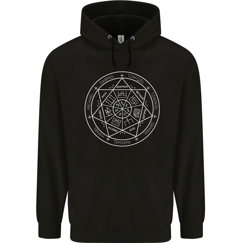 Seal of the Seven Archangels Mens 80% Cotton Hoodie Black