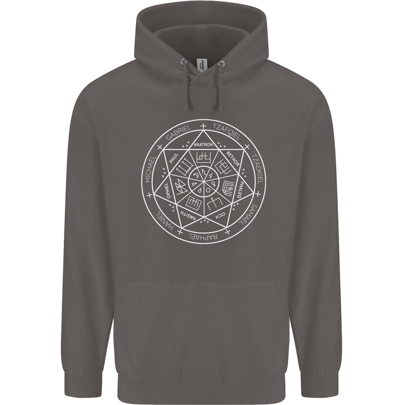 Seal of the Seven Archangels Mens 80% Cotton Hoodie Charcoal