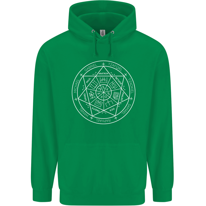Seal of the Seven Archangels Mens 80% Cotton Hoodie Irish Green