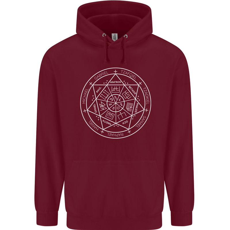 Seal of the Seven Archangels Mens 80% Cotton Hoodie Maroon