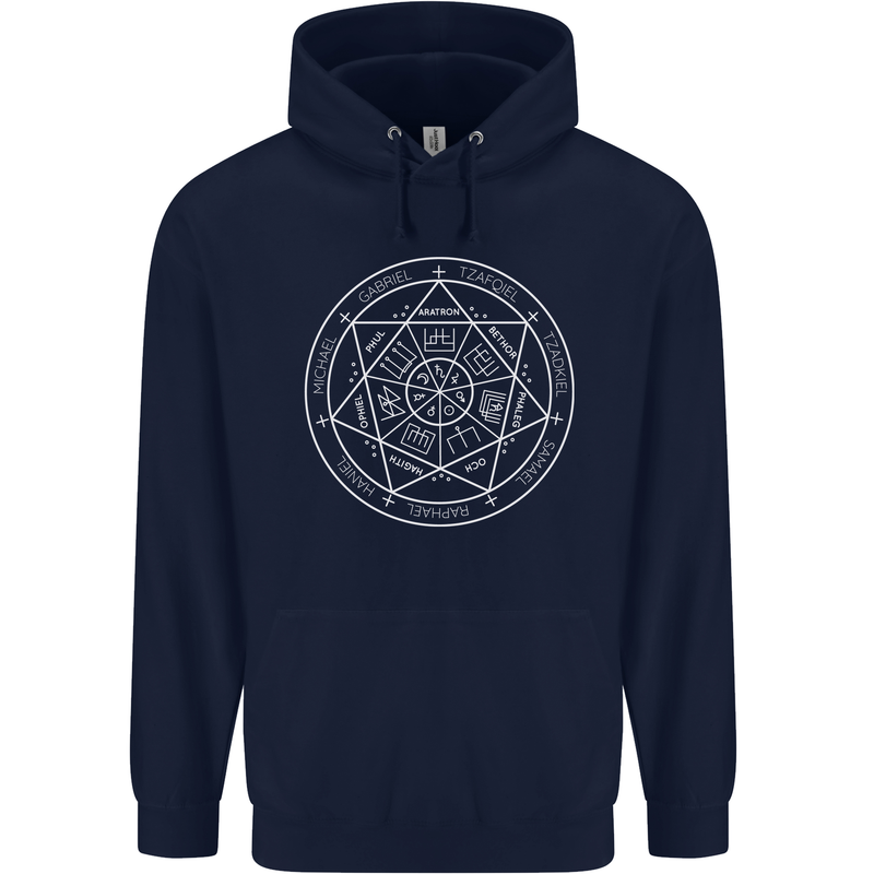 Seal of the Seven Archangels Mens 80% Cotton Hoodie Navy Blue