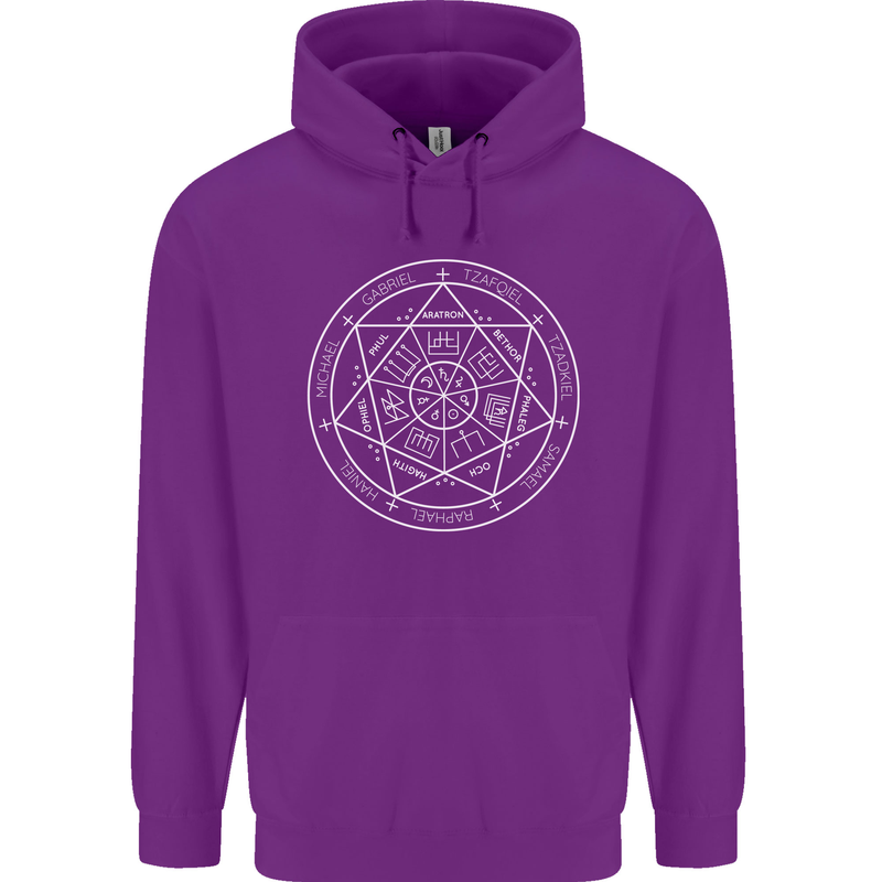 Seal of the Seven Archangels Mens 80% Cotton Hoodie Purple