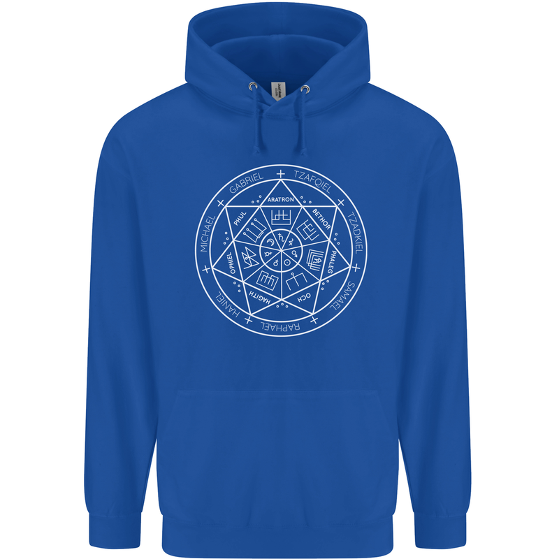 Seal of the Seven Archangels Mens 80% Cotton Hoodie Royal Blue