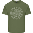 Seal of the Seven Archangels Mens Cotton T-Shirt Tee Top Military Green