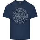 Seal of the Seven Archangels Mens Cotton T-Shirt Tee Top Navy Blue