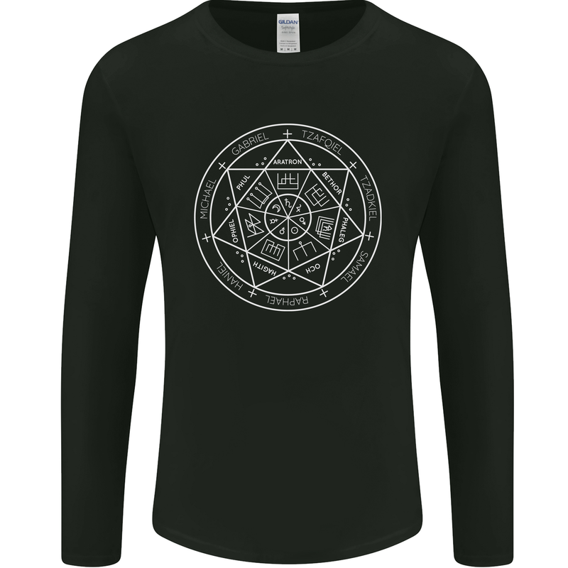 Seal of the Seven Archangels Mens Long Sleeve T-Shirt Black